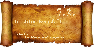 Teschler Kornél névjegykártya
